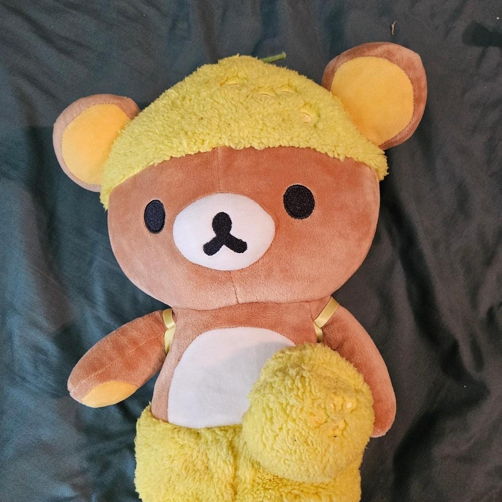 San-X Rilakkuma plushie in yellow & brown